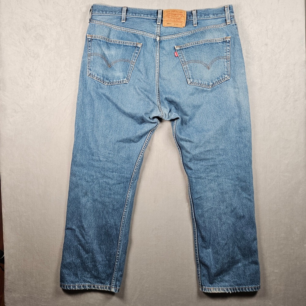 Levi's 501xx Jeans Men 40x30 Blue Medium Wash Straight Leg Button Fly Denim - Picture 3 of 11